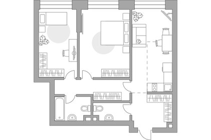 Квартира 68,7 м², 2-комнатная - изображение 1
