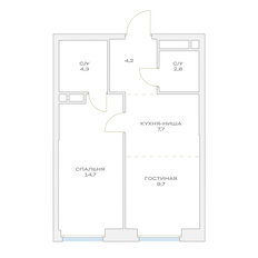 Квартира 43,4 м², 2-комнатная - изображение 3