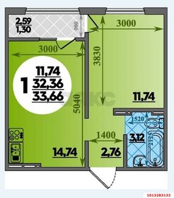 Квартира 32,3 м², 1-комнатная - изображение 1