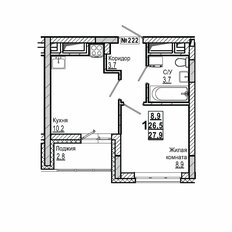 Квартира 27,9 м², 1-комнатная - изображение 2