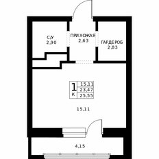 Квартира 25,6 м², студия - изображение 2