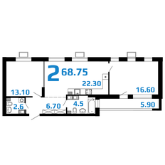 Квартира 68,8 м², 2-комнатная - изображение 5
