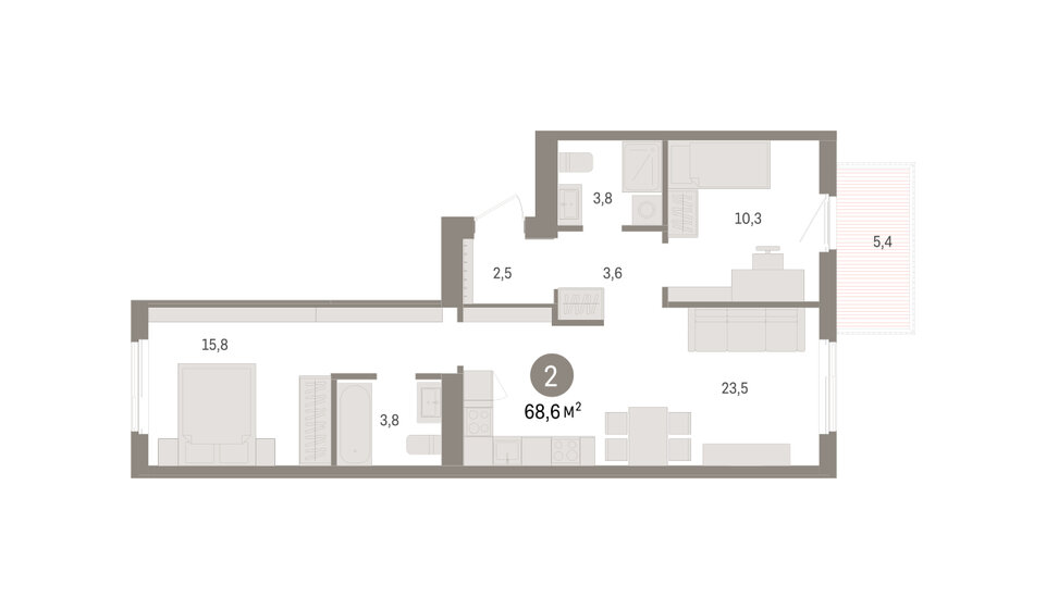58,6 м², 2-комнатная квартира 8 800 000 ₽ - изображение 102