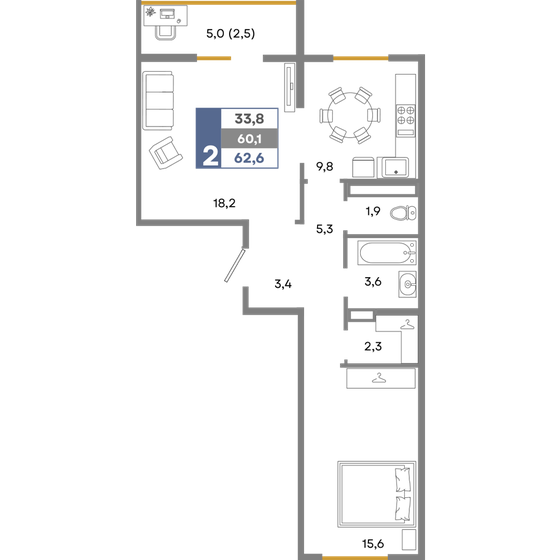 68,3 м², 2-комнатная квартира 9 600 000 ₽ - изображение 74