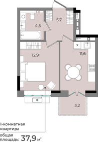Квартира 37,9 м², 1-комнатная - изображение 1