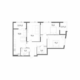 Квартира 92,1 м², 3-комнатная - изображение 1