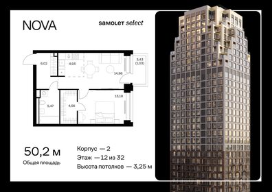 Квартира 50,2 м², 1-комнатная - изображение 1