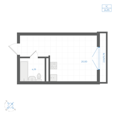 Квартира 25 м², студия - изображение 2
