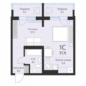 Квартира 37,8 м², студия - изображение 1