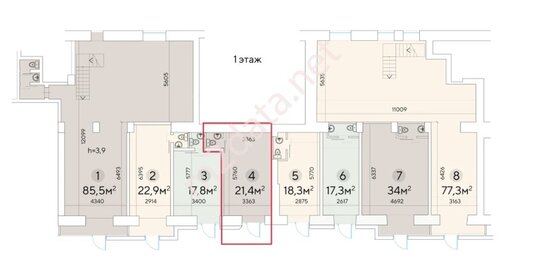 21,4 м², помещение свободного назначения - изображение 2