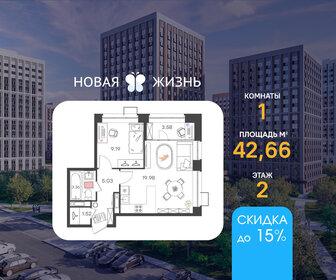 Квартира 42,7 м², 1-комнатная - изображение 1