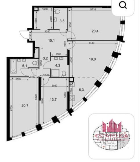 54 м², 2-комнатная квартира 5 650 000 ₽ - изображение 14