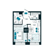 Квартира 31,9 м², 1-комнатная - изображение 2