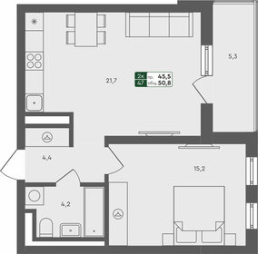 Квартира 50,8 м², 1-комнатная - изображение 1