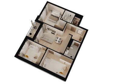 Квартира 87,4 м², 3-комнатная - изображение 3