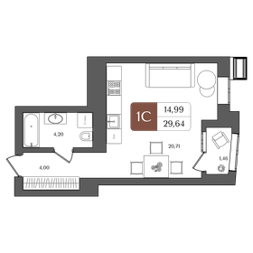 Квартира 29,6 м², студия - изображение 1