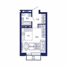 Квартира 29 м², студия - изображение 3