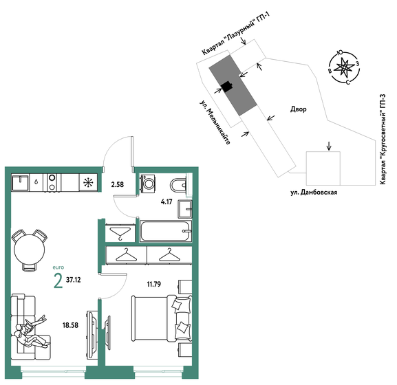 49,9 м², 2-комнатная квартира 4 950 000 ₽ - изображение 103