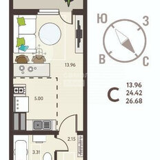 Квартира 26,7 м², студия - изображение 3