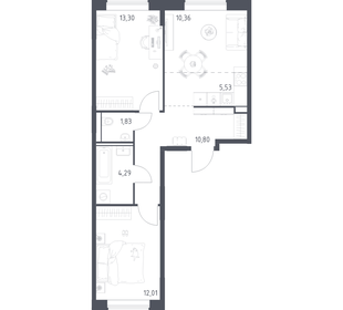 Квартира 58,1 м², 2-комнатная - изображение 1