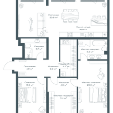 Квартира 138,6 м², 2-комнатная - изображение 2