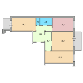 Квартира 92,3 м², 3-комнатная - изображение 2