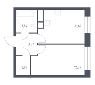 Квартира 32,6 м², 1-комнатная - изображение 1