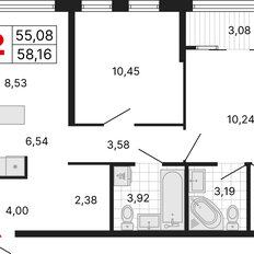 Квартира 58,2 м², 2-комнатная - изображение 2
