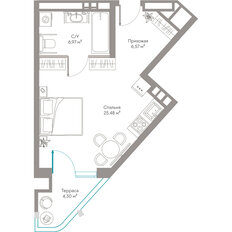 Квартира 43,3 м², студия - изображение 3
