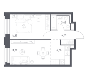 Квартира 41,8 м², 1-комнатная - изображение 1