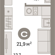 Квартира 21,9 м², студия - изображение 3
