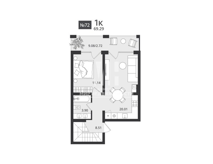 65,2 м², 2-комнатные апартаменты 11 950 000 ₽ - изображение 116