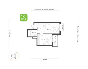 Квартира 35,9 м², 1-комнатная - изображение 1