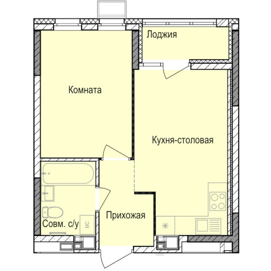 39 м², 2-комнатная квартира 3 000 000 ₽ - изображение 75