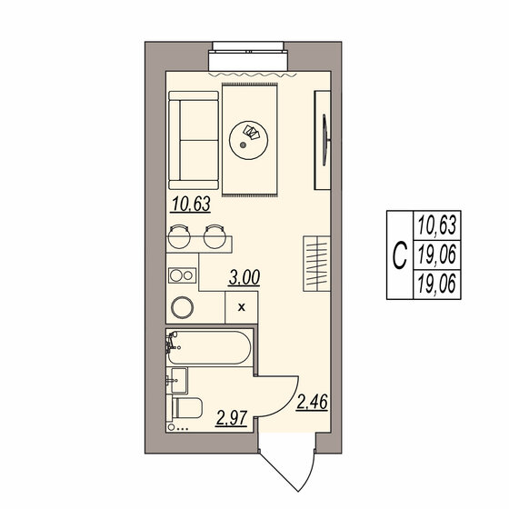 18,4 м², квартира-студия 3 684 000 ₽ - изображение 16