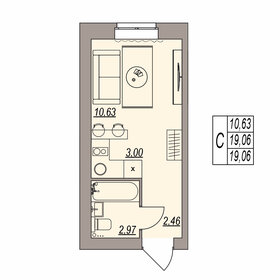 Квартира 19,1 м², студия - изображение 1