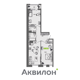 Квартира 65,4 м², 2-комнатная - изображение 1