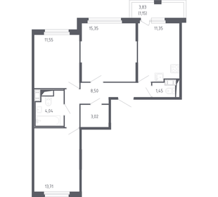 Квартира 70,1 м², 3-комнатная - изображение 1