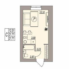 Квартира 21,7 м², студия - изображение 1