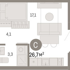 Квартира 26,7 м², студия - изображение 3