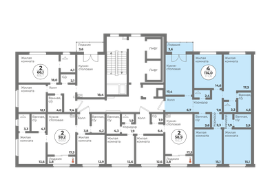 Квартира 114 м², 4-комнатная - изображение 2