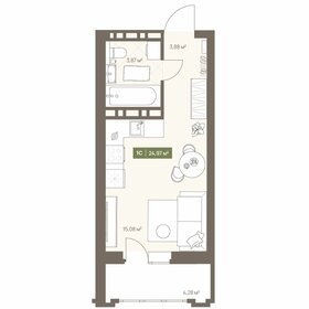 Квартира 25 м², студия - изображение 1