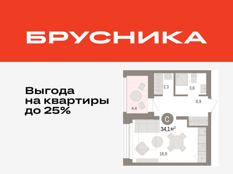 29,1 м², квартира-студия 6 500 000 ₽ - изображение 116