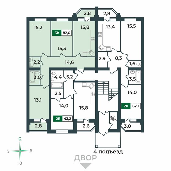 82,7 м², 3-комнатная квартира 10 500 000 ₽ - изображение 111