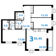 Квартира 93,5 м², 3-комнатная - изображение 5