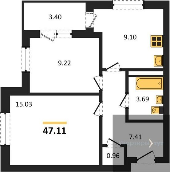 55,8 м², 3-комнатная квартира 4 300 000 ₽ - изображение 71