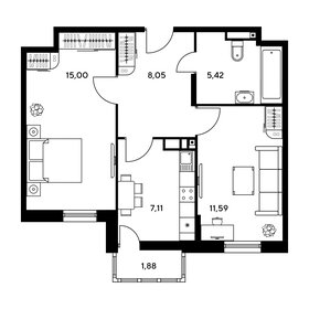 Квартира 47,4 м², 2-комнатная - изображение 1