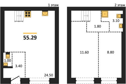 Квартира 55,3 м², 2-комнатная - изображение 1