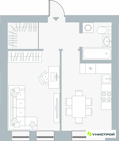 37,1 м², 1-комнатная квартира 7 150 000 ₽ - изображение 40