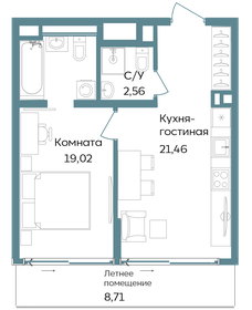 Квартира 51,8 м², 2-комнатные - изображение 1